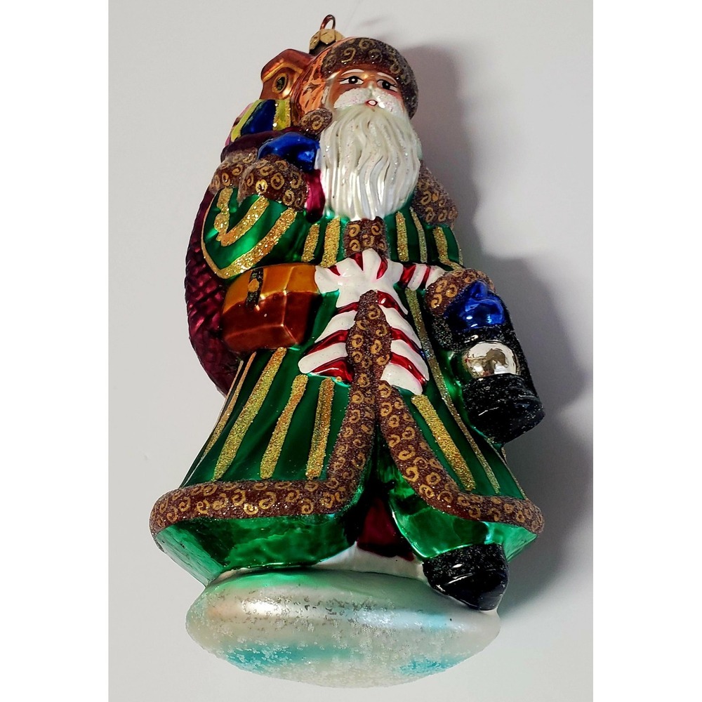 VTG Christopher Radko Ornament 1999 Christmas 8" Tall Emerald Santa 99-302-0 - Picture 6 of 16